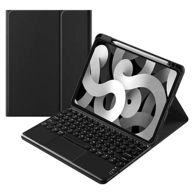 kaitesi Keyboard Case for iPad Pro 11 inch (M5/M4, 2025/2024), Touchpad Detachable Color Keyboard with Trackpad Slim Leather Smart Cover Supports Pencil Charging,Black