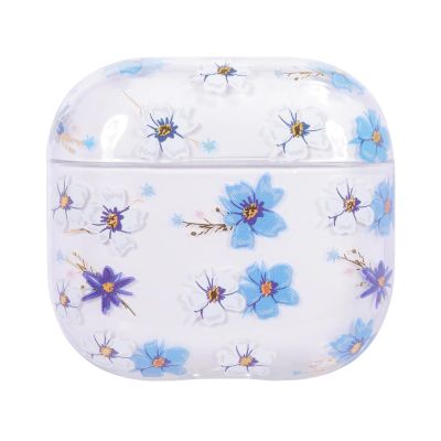 AKABEILA Compatible with Case Apple AirPods Pro 3, Cute Patterns Hard PC Custom Designer Case Clear Shockproof [Front LED Visible] Anti-Fall Full Protector Gardenia