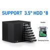 8 Bay NAS Case, MATX/ITX Computer Case, 8x3.5'' HDD+2x2.5'' SSD Drive Bays NAS PC Chassis, Support 170mm ATX PSU, 55mm-Height GPU Cooler, 4 Full-Height PCIe Slot, with 120mm Fan Mounts - Black view 4