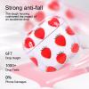 AKABEILA Compatible with Case Apple AirPods Pro 3, Cute Patterns Hard PC Custom Designer Case Clear Shockproof [Front LED Visible] Anti-Fall Full Protector Strawberry view 3