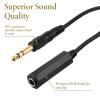 1/4 Inch 6.35mm Headphone Extension Cable, 5 Ft Headphone Guitar Stereo Male to Female Audio Cord Guitar Extension Cable Cord, Gold Plated Connectors Headphones Jack Extender for Electric Guitars view 2
