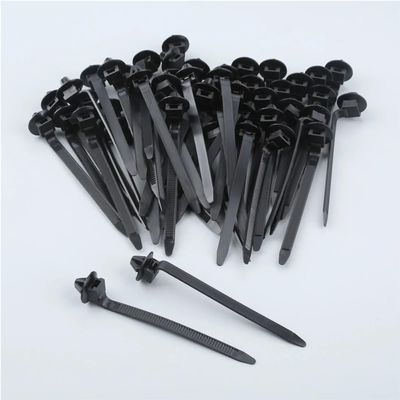 50Pcs Car Nylon Tie Wrap Cable Fixed Fasteners Clips Black Car Cable Fastening Zip Strap for All Cars 92mmx5mm Auto Fastener