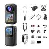 4K Mini Dual Screen Sports Camera, 128G HD Thumb Action Camera, 130Wide Body Cameras with Audio and Video Recording for Running Cycling Swimming Hiking Adventures (128G+Waterproof Case) view 1