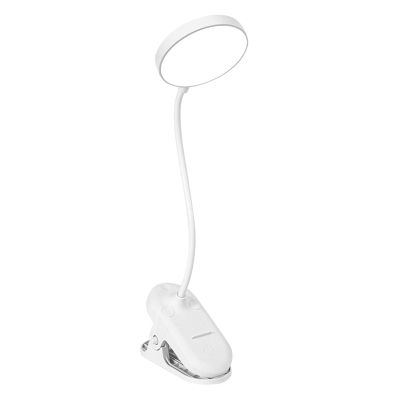 Jwthee Clip on Light, LED Clip Desk Lamp USB Eye Caring Reading Light Dimmable Night lamp for Desk, Bed Headboard and Computers (Rechargeable Plug in Dual Use)