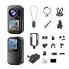 4K Mini Dual Screen Sports Camera, 128G HD Thumb Action Camera, 130Wide Body Cameras with Audio and Video Recording for Running Cycling Swimming Hiking Adventures (128G) view 1