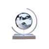 Cordore 3D Moving Sand Art Desk Lamp 3D Moving Sand Art Rotating Hourglass Decoration Creative Art Creative Sea Glass Quicksand Painting Night Light (Black White, Touch Style) view 1
