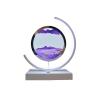 Cordore 3D Moving Sand Art Desk Lamp 3D Moving Sand Art Rotating Hourglass Decoration Creative Art Creative Sea Glass Quicksand Painting Night Light (Purple White, Touch Style) view 1