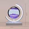 Cordore 3D Moving Sand Art Desk Lamp 3D Moving Sand Art Rotating Hourglass Decoration Creative Art Creative Sea Glass Quicksand Painting Night Light (Purple White, Touch Style) view 2