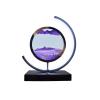 Cordore 3D Moving Sand Art Desk Lamp 3D Moving Sand Art Rotating Hourglass Decoration Creative Art Creative Sea Glass Quicksand Painting Night Light (Purple Black, Plug-in Style) view 1