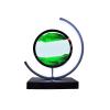 Cordore 3D Moving Sand Art Desk Lamp 3D Moving Sand Art Rotating Hourglass Decoration Creative Art Creative Sea Glass Quicksand Painting Night Light (Green Black, Plug-in Style) view 1
