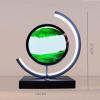Cordore 3D Moving Sand Art Desk Lamp 3D Moving Sand Art Rotating Hourglass Decoration Creative Art Creative Sea Glass Quicksand Painting Night Light (Green Black, Touch Style) view 2