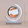 Cordore 3D Moving Sand Art Desk Lamp 3D Moving Sand Art Rotating Hourglass Decoration Creative Art Creative Sea Glass Quicksand Painting Night Light (Brown White, Touch Style) view 2