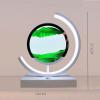 Cordore 3D Moving Sand Art Desk Lamp 3D Moving Sand Art Rotating Hourglass Decoration Creative Art Creative Sea Glass Quicksand Painting Night Light (Green White, Plug-in Style) view 2