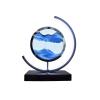 Cordore 3D Moving Sand Art Desk Lamp 3D Moving Sand Art Rotating Hourglass Decoration Creative Art Creative Sea Glass Quicksand Painting Night Light (Blue, Touch Style) view 1