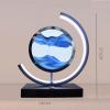 Cordore 3D Moving Sand Art Desk Lamp 3D Moving Sand Art Rotating Hourglass Decoration Creative Art Creative Sea Glass Quicksand Painting Night Light (Blue, Touch Style) view 2