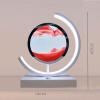 Cordore 3D Moving Sand Art Desk Lamp 3D Moving Sand Art Rotating Hourglass Decoration Creative Art Creative Sea Glass Quicksand Painting Night Light (red White, Touch Style) view 2