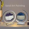 Cordore 3D Moving Sand Art Desk Lamp 3D Moving Sand Art Rotating Hourglass Decoration Creative Art Creative Sea Glass Quicksand Painting Night Light (Blue White, Plug-in Style) view 3