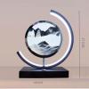 Cordore 3D Moving Sand Art Desk Lamp 3D Moving Sand Art Rotating Hourglass Decoration Creative Art Creative Sea Glass Quicksand Painting Night Light (Black, Plug-in Style) view 2