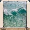 10X7ft Fabric Ocean Waves Backdrop Big Surf Wave Fun Water Sport Azure Blue Sea Photography Background Sunny Summer Kids Party Home Wall Decor view 3