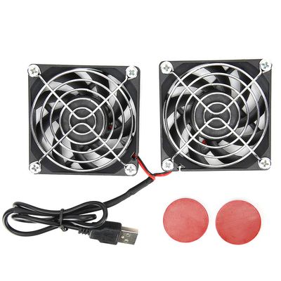 BAFOVY USB Power Cooling Fan, Router Cooling Fan USB Powered Dual for RTAC68U AC86U EX6200 AC15 with ABS Material 45cm Cable Removable Sticker