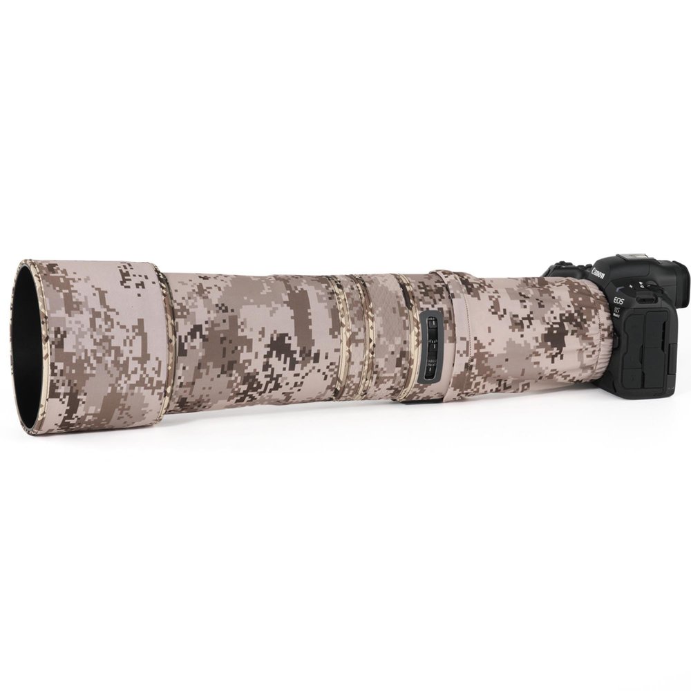 CHASING BIRDS Lens Camouflage Waterproof Coat for Canon RF 600mm F11 is STM Rainproof Lens Protective Cover Version IV (Brown Grid, with Extender RF 1.4X & 2X)