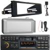 Blaupunkt Bremen Single DIN 80's Retro Classic Bluetooth USB/AUX AM/FM Radio Receiver W/Stereo Install Kit + Weather Shield Receiver Cover, 12V Reception Amplifier Booster Kit view 1