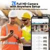 4G LTE Cellular Security Camera Wireless, Security Camera No WiFi Needed SIM Card & Memory Card Included, 2K Live Feed, Color Night Vision, Motion Detection, 2-way Talk, Indoor Outdoor Solar Camera view 3