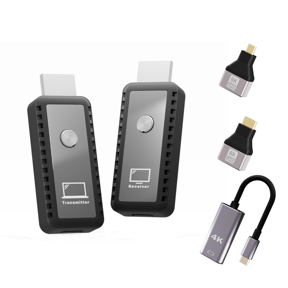 GOTOTOP Wireless HD Extender Kit, 4K 8K 60Hz Video Streaming 30m Transmitter Receiver for for Conferences Entertainment Projection VR Display