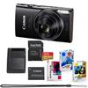 Canon PowerShot ELPH 360 HS A Digital Camera Bundle (Black) + Sandisk 128GB Extreme Micro SD Card & Photo/Video Editing Software Package (8 Items) view 1