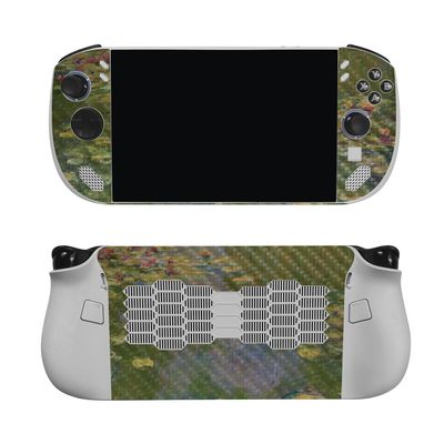 Carbon Fiber Gaming Skin Compatible with Lenovo Legion Go S (2025) - Water Lilies - Premium 3M Vinyl Protective Wrap Decal Cover - Easy to Apply | Crafted in The USA by MightySkins