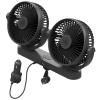 byepica 12V Cooling Fan with Twin Heads, Car Fan with 3 Speed Options, 360 Rotating USB Powered Fan for Trucks and Excavators view 1