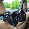byepica 12V Cooling Fan with Twin Heads, Car Fan with 3 Speed Options, 360 Rotating USB Powered Fan for Trucks and Excavators view 2