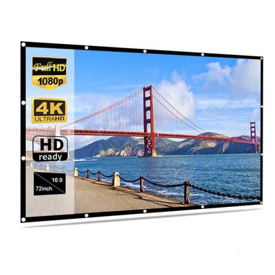 4:3 Foldable No Crease Soft Projector Screen Holes Hanging Portable Home Movie Meeting