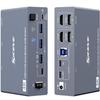 KVM Switch 2 Monitors 1 Desktop and 1 Laptop 4K@60Hz, 7-in-1 Dual Monitor KVM Switch Docking Station, Expand 2 HDMI Displays,4xUSB 3.0,PD 80W, Wired Remote and USB-C Cable Included view 1