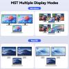 KVM Switch 2 Monitors 1 Desktop and 1 Laptop 4K@60Hz, 7-in-1 Dual Monitor KVM Switch Docking Station, Expand 2 HDMI Displays,4xUSB 3.0,PD 80W, Wired Remote and USB-C Cable Included view 3