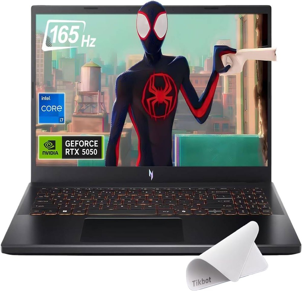 acer Nitro V 15.6" Gaming LaptopFHD IPS 165Hz Display, Intel Core i7-13620H, NVIDIA GeForce RTX 5050Windows 11 Homewith Mouse pad (32GB RAM | 2TB PCIe SSD)