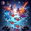 4Pcs Red and Blue 3D Glasses Universal TV Movie Dimensional Video Frame DVD Game Glass 3D Style Glasses 3D Viewing Glasses, Televisions and Video Light Simple Design, Accessories view 3