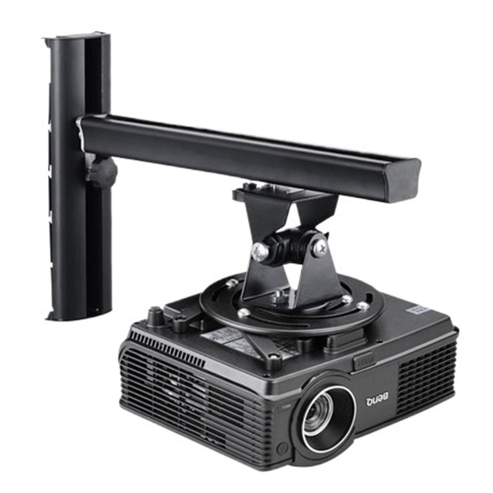Aluminum Projector Wall Bracket Ceiling Mount for 3 Holes 4 Holes Full Motion Mobile Horizontal Vertical(Black)