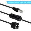 YINGAYOU Ethernet Extension Cable Short Network Cable Male to Female with On/Off Switch Button Ethernet Network Extension Cable High Speed, Support Cat6 Standards (Straight, 0.3 m/1 ft) view 2
