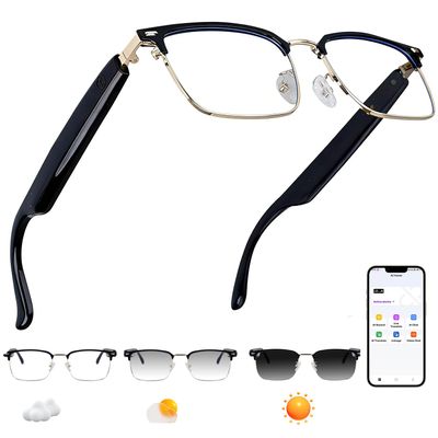 AI Smart Glasses,Bluetooth Translation Glasses with 100+ Languages,Magnetic Charging ,Color-Changing Polarized Sunglasses Lenses UV & Blue Light Protection for Men/Women Sports/Travel/Drive/Busniess