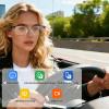 AI Smart Glasses,Bluetooth Translation Glasses with 100+ Languages,Magnetic Charging ,Color-Changing Polarized Sunglasses Lenses UV & Blue Light Protection for Men/Women Sports/Travel/Drive/Busniess view 2