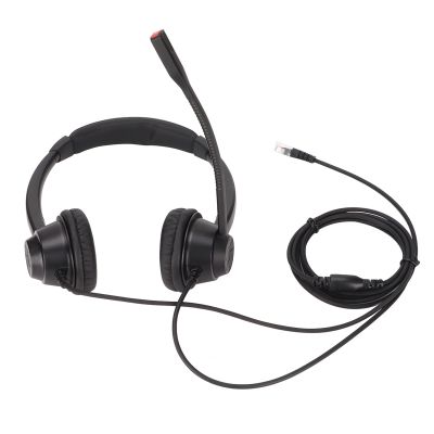 Hulex Supplies RJ9 Telephone Headset, Binaural Noise Cancelling Headphone with Mic, Comfortable Office Headset for Call Center, Telemarketing, Customer Service, Compatible with Landline and Cordl