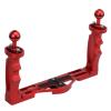 Tbest Dual Handle Tray Stabilizer Rig Professional Underwater DSLR Camera Housing Adjustable Aluminum Alloy Bracket for Cameras Diving Photography Red 665g view 1