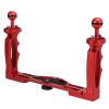 Tbest Dual Handle Tray Stabilizer Rig Professional Underwater DSLR Camera Housing Adjustable Aluminum Alloy Bracket for Cameras Diving Photography Red 665g view 4