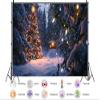 10X8ft Fabric Christmas Backdrop Winter Forest Holiday-Event Snowy Program Featuring North Pole Vinyl Background Kids-Party Wonderland Landscape Kids Holiday Photo Props view 2