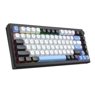 Redragon K739 Wireless Mechanical Keyboard, QMK/VIA Programmable, Anodized Aluminum Alloy, MDA Keycaps Gasket RGB Gaming Keyboard with Pre-Lubed Switches, 75% Tri-Mode Hot Swappable for PC Mac
