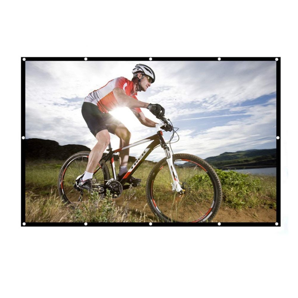 100-inch/120-inch Portable Projector Screen 16:9 Projection Foldable Thick for Outdoor Home Theater