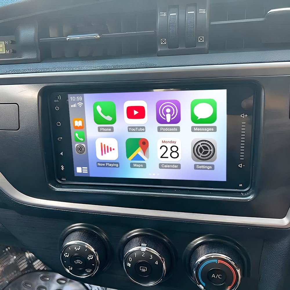 Android 15 Car Radio Upgrade for Toyota Corolla 2014-2016, 4G+64G 7" Touch Screen Car Stereo with Wireless Carplay Andorid Auto Mirror Link GPS WiFi FM RDS Bluetooth 5.0 EQ SWC Backup Camera