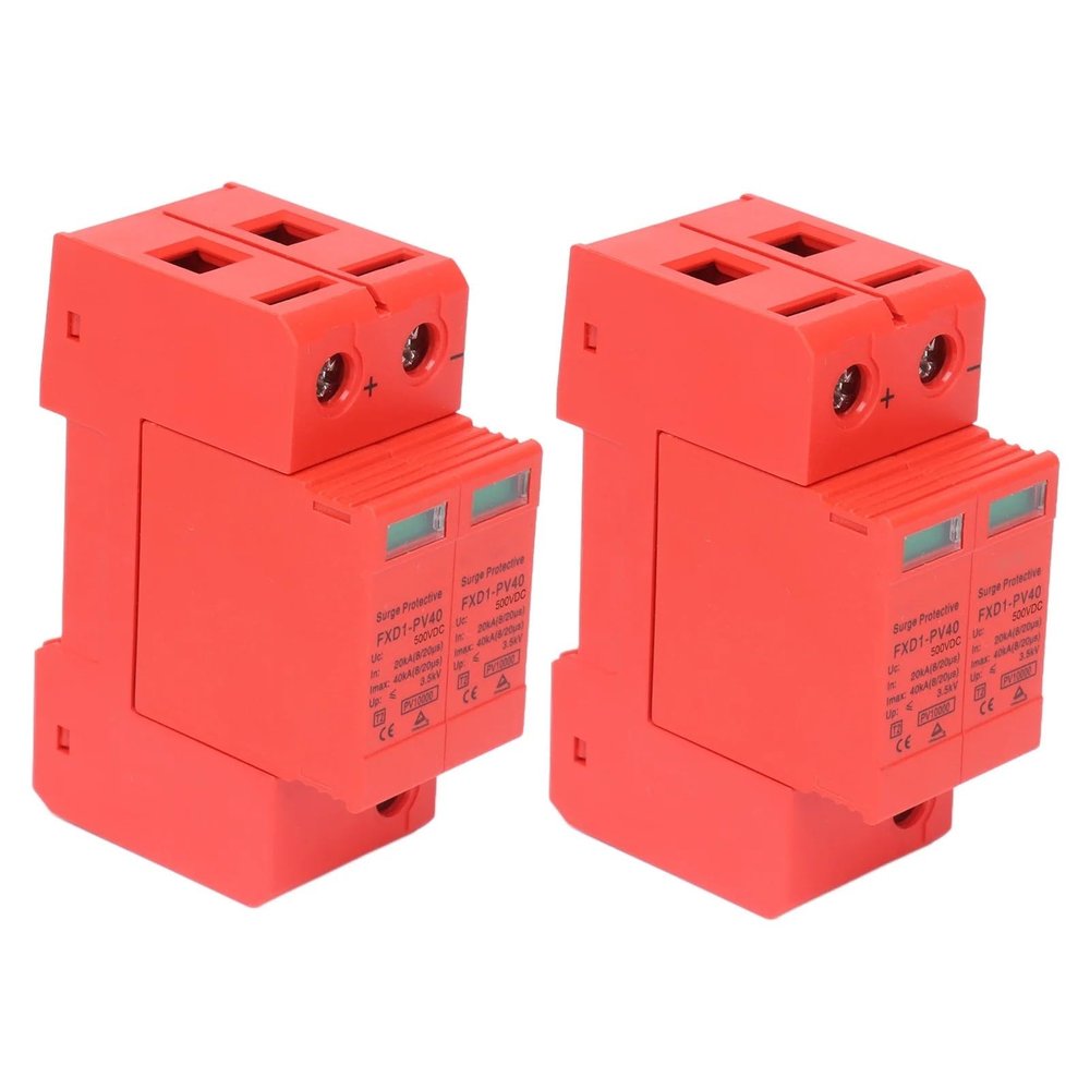 2Pcs SPD Protective Devices DC Photovoltaic Arrester 2P 40KA FXD1PV40(DC 500V)