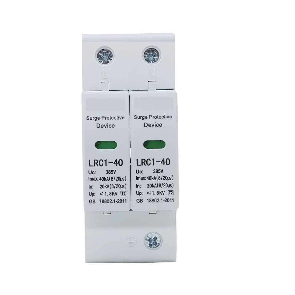 AC 385V Surge Protector 2P 20KA 40KA 60KA Household Lightning Protector Single-Phase Module Arrester Device(20-40KA)
